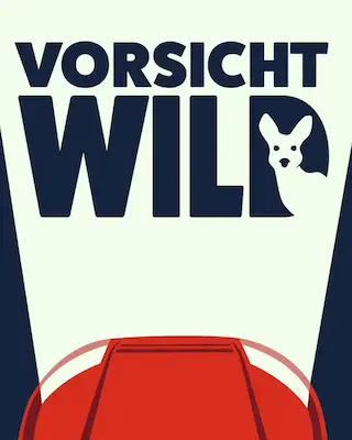 „Vorsicht Wild“ – Illustration zur Gefahr von Wildwechsel im Straßenverkehr.